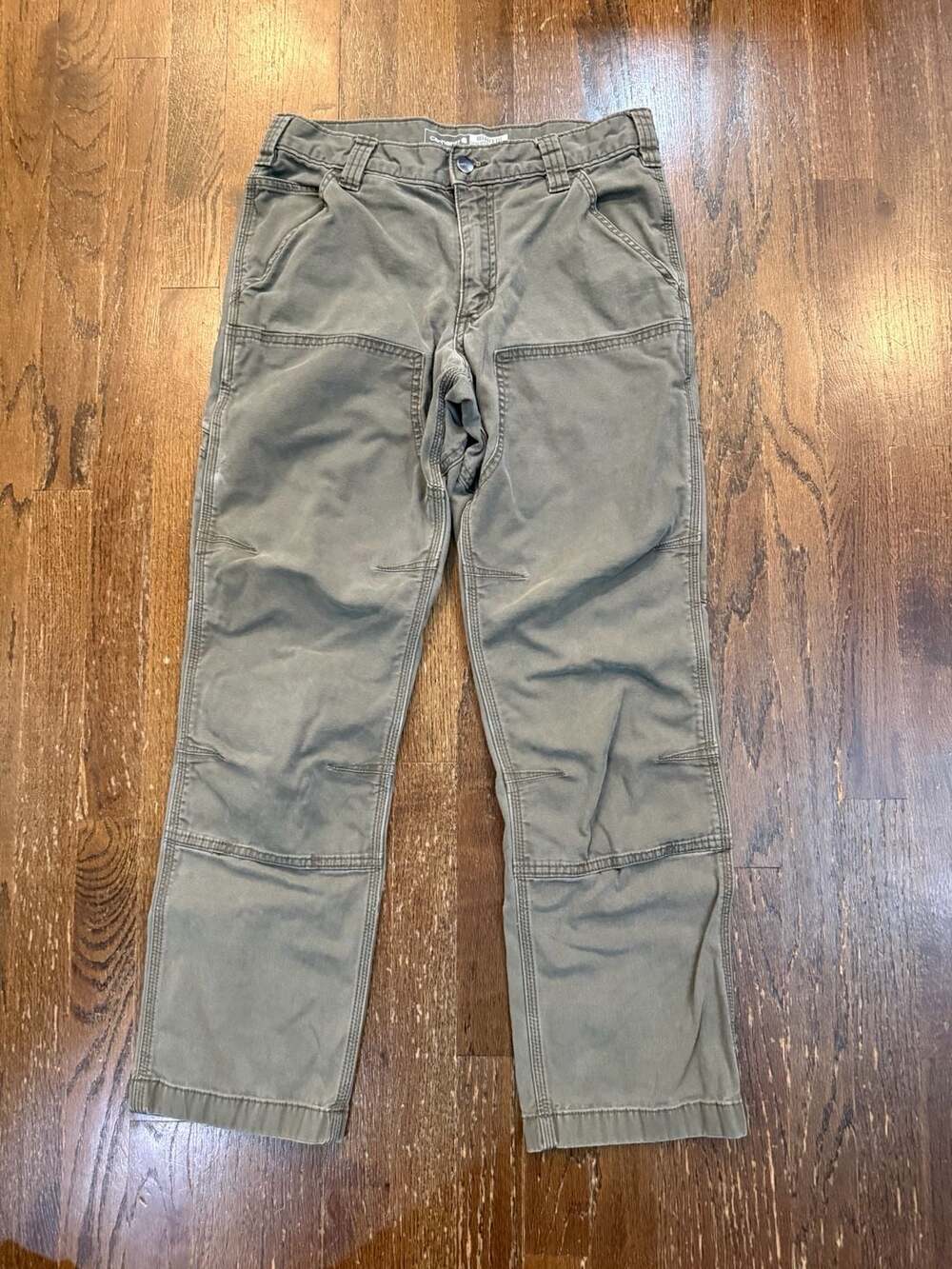 Carhartt Rugged Flex Canvas Double-Front Utility Work Pant - Grey - 30x30